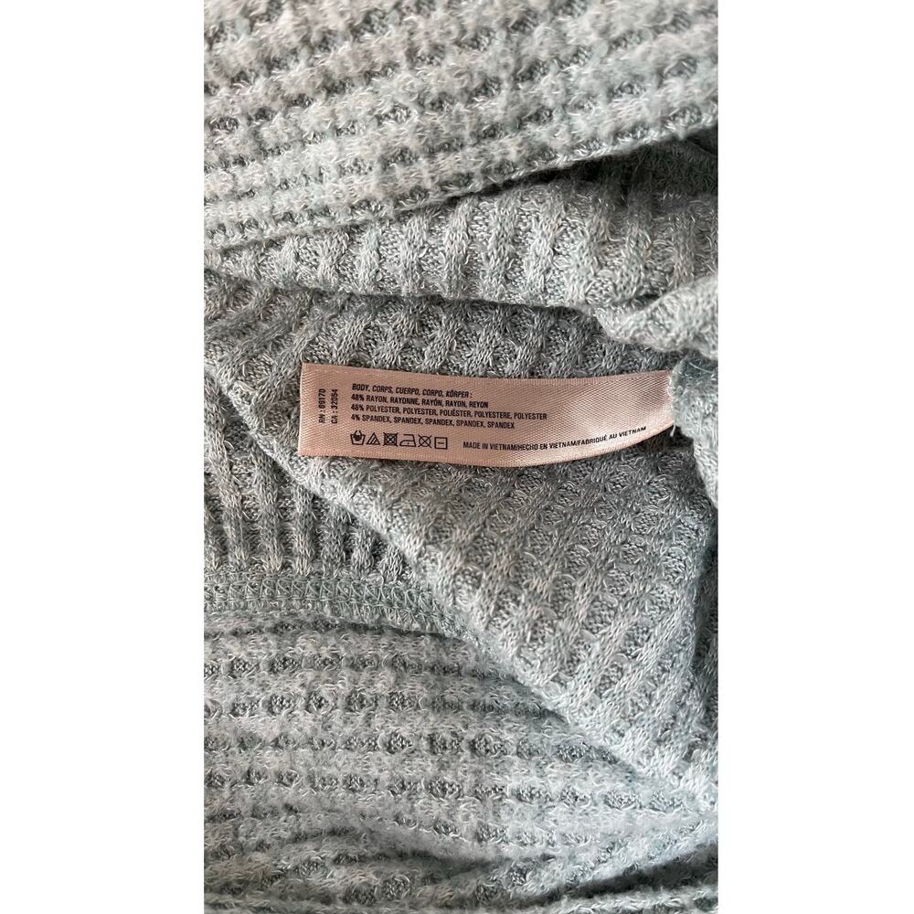 Anthropologie Women's Waffle Knit Cowl Neck Sweater Blue/Green XS - Picture 4 of 6